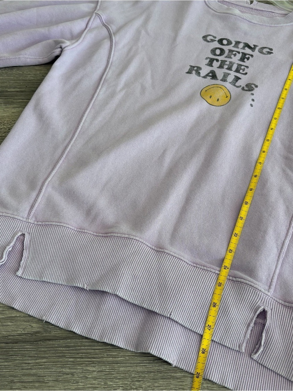 aerie Lavender 'Going Off The Rails' Graphic Crewneck Sweatshirt Size XS - Picture 6 of 6